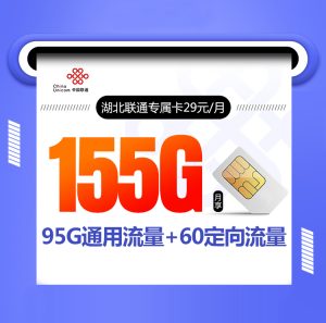 <font color=#FF0000>【已下架】</font>湖北聯通專屬卡29元95G通用流量+60G定向流量<span id=